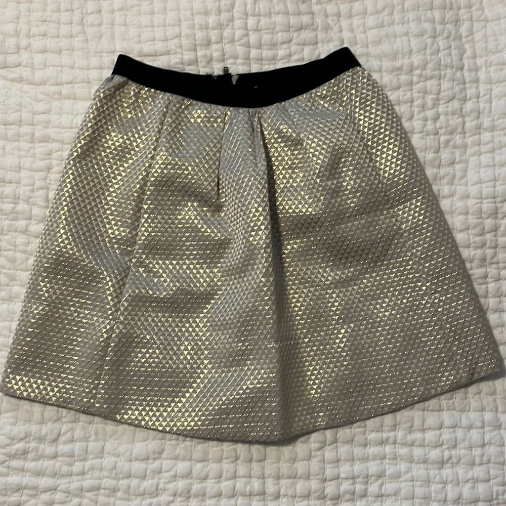 Beautiful Party Skirt [GANNI] at Anthropologie Gold Mini Skirt XS